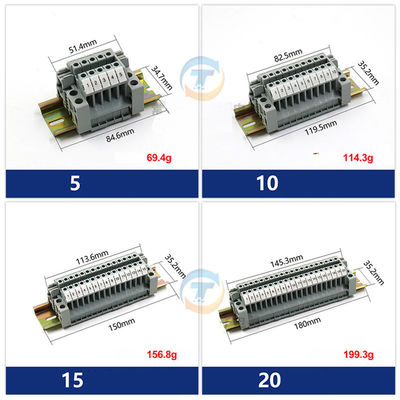 Strisce su rotaie 32A 690V di BACCANO modulare del corredo UK2.5N dei blocchetti terminali della vite di UK2.5B