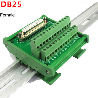 Singola dell'estremità DB25 sotto 25 Pin Terminal Block Breakout Board ferrovia di BACCANO dei connettori D