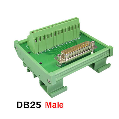 Singola dell'estremità DB25 sotto 25 Pin Terminal Block Breakout Board ferrovia di BACCANO dei connettori D