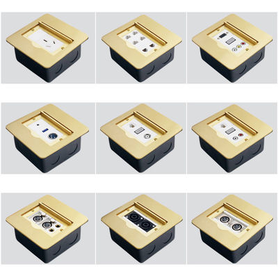 Il tipo aperto scatola di distribuzione d'ottone di messa a terra della lega di combinazione di Modulars di multimedia degli incavi del pavimento impermeabilizza