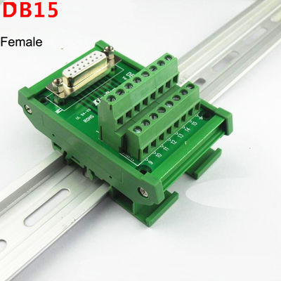 Singola dell'estremità DB15 sotto 15 Pin Terminal Block Breakout Board ferrovia di BACCANO dei connettori D