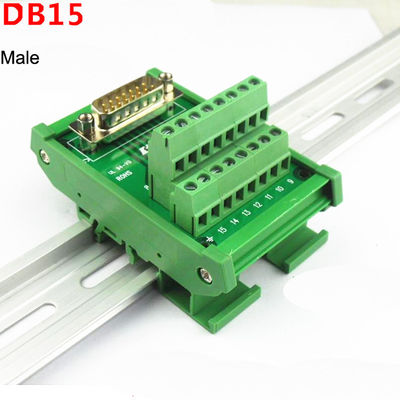 Singola dell'estremità DB15 sotto 15 Pin Terminal Block Breakout Board ferrovia di BACCANO dei connettori D