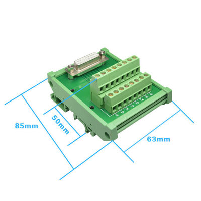 Singola dell'estremità DB15 sotto 15 Pin Terminal Block Breakout Board ferrovia di BACCANO dei connettori D