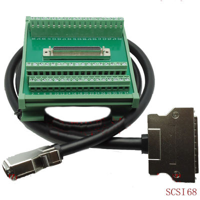 Adattatore dei blocchetti terminali del montaggio della ferrovia di BACCANO di SCSI 68 Pin Connector con un cavo del 1 tester