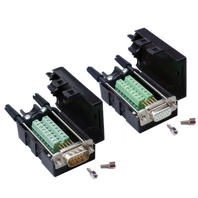 Pin VGA (3+9) tre fermagli maschii del sottomarino 15 di DB15 D di fila all'adattatore dei blocchetti terminali