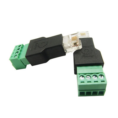 Spine modulari del connettore maschio di RJ11 6P4C a 4 Pin Screw Terminal Blocks Adapter
