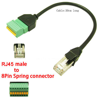 Connettore di RJ45 8P8C a 8 Pin Screw Terminal Block Adapter 30cm lungamente per soluzione del CCTV di sicurezza la video