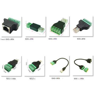 RJ45 maschio 8P8C a 8 Pin Screw Terminal Block Adapter per la video soluzione del CCTV