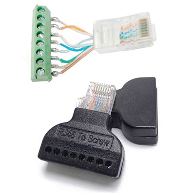RJ45 maschio 8P8C a 8 Pin Screw Terminal Block Adapter per la video soluzione del CCTV