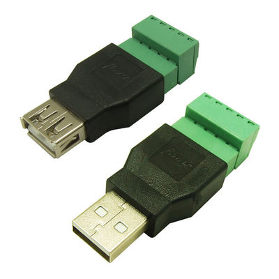 Cassa in metallo USB Jack maschio o femmina a blocchi terminali a vite a 5 pin Adaptatore di connettore
