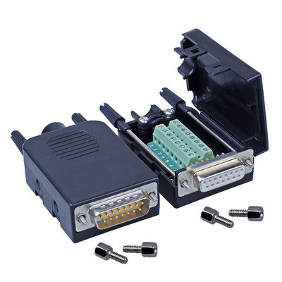 Sottomarino 15 Pin Dual Row Connectors di DB15 D all'adattatore dei blocchetti terminali con alloggio