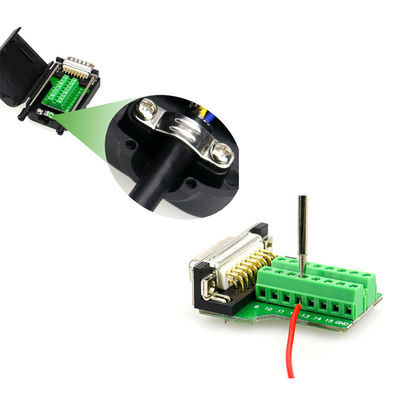 Sottomarino 15 Pin Dual Row Connectors di DB15 D all'adattatore dei blocchetti terminali con alloggio