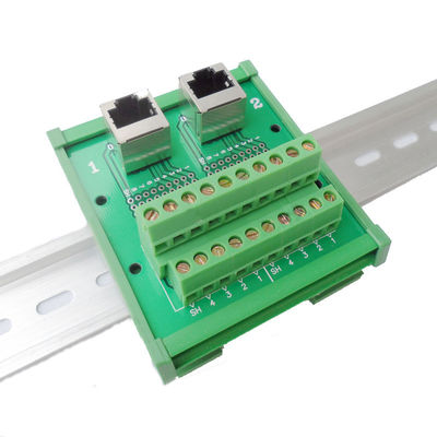 Rete RJ45 Jack Dual Connectors alla ferrovia di baccano dell'adattatore del bordo di sblocco dei blocchetti terminali della vite