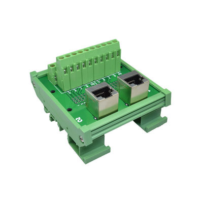 Rete RJ45 Jack Dual Connectors alla ferrovia di baccano dell'adattatore del bordo di sblocco dei blocchetti terminali della vite