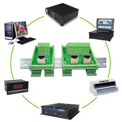 Rete RJ45 Jack Dual Connectors alla ferrovia di baccano dell'adattatore del bordo di sblocco dei blocchetti terminali della vite