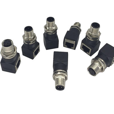 Spina di Ethernet RJ45 del fermaglio maschio del centro M12 4 all'adattatore o