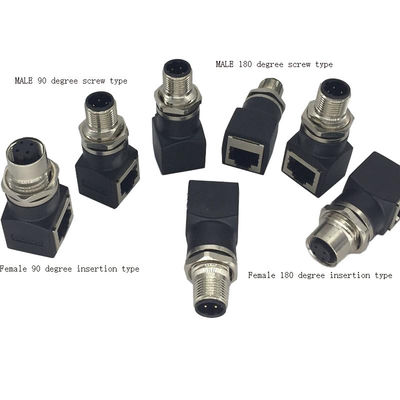 Spina di Ethernet RJ45 del fermaglio maschio del centro M12 4 all'adattatore o