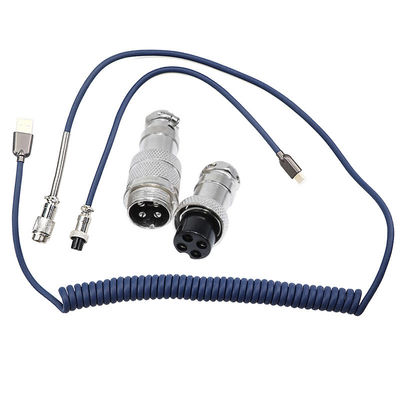 Il tipo tastiera meccanica di USB del porto di C ha arrotolato il connettore di aviazione del perno GX12 del cavo 4 coppia