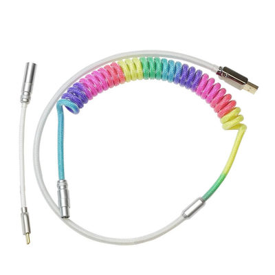 Connettore arrotolato del cavo meccanico della tastiera audio che coppia il tipo-c cavo di USB dell'arcobaleno