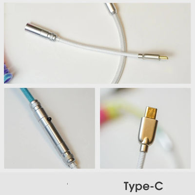 Connettore arrotolato del cavo meccanico della tastiera audio che coppia il tipo-c cavo di USB dell'arcobaleno