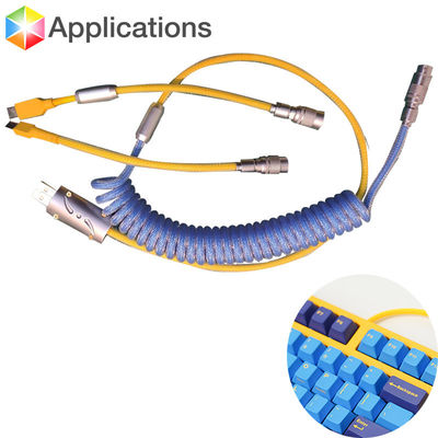 Il cavo meccanico della tastiera ha arrotolato il connettore di aviazione YC8 che coppia il tipo-c interfaccia di USB