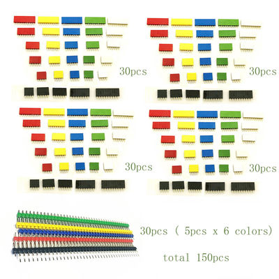 150pcs ha colorato l'oro femminile diritto dell'incavo X120 di Pin Header X30 di singola fila di 2.54mm placcato