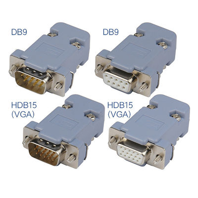 D-sotto connettore di perno 15 di DB9 RS232 9 Pin Male Female DB15 VGA Hood Cover Backshell di plastica