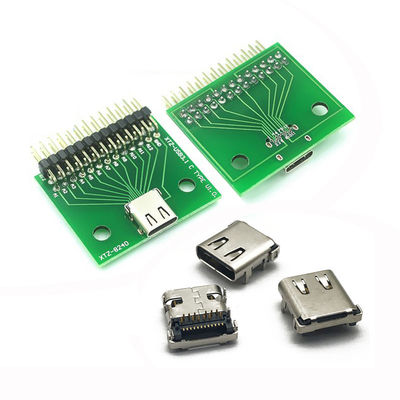 tipo connettore femminile di carico veloce di 24P USB 3,1 del PWB di Jack dell'incavo del porto del perno del recipiente 24 di C