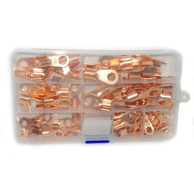 il cavo aperto del barilotto 80pcs unisce il corredo di rame OT 10A di Ring Lug Terminals Assortment Set a 100A