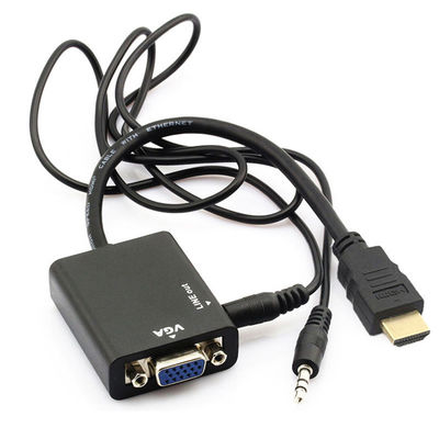 maschio di 1080p Hdmi alla femmina di VGA con l'audio adattatore del convertitore di cavo per il PC di HDTV