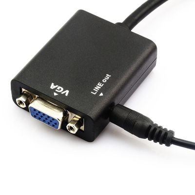 maschio di 1080p Hdmi alla femmina di VGA con l'audio adattatore del convertitore di cavo per il PC di HDTV