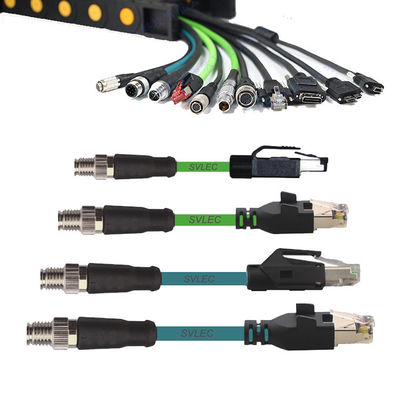 Il cavo a catena M12 di resistenza flessibile alla rete Ethernet della spina RJ45 cabla il carceriere del cablaggio Cat6