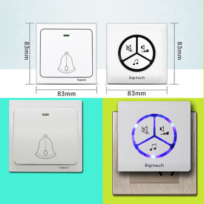 Nessun campanello alimentabile impermeabile senza fili 85V - del bottone di commutatore di spinta della presa a muro di campanello per porte della batteria CA 265V