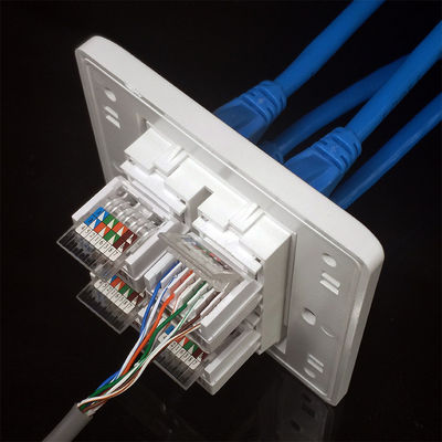 Morsetto rapido modulare di Jack Cat 5E della rete telefonica della doppia porta RJ11 RJ45 per lo sbocco della presa a muro