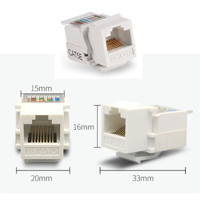 Morsetto rapido modulare di Jack Cat 5E della rete telefonica della doppia porta RJ11 RJ45 per lo sbocco della presa a muro