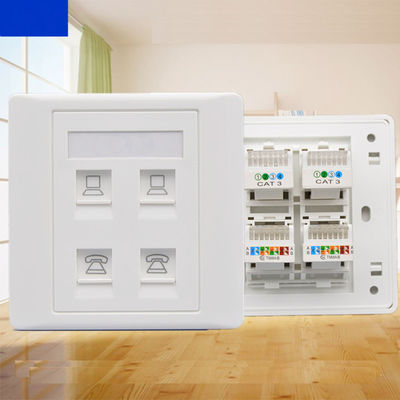 Morsetto rapido modulare di Jack Cat 5E della rete telefonica della doppia porta RJ11 RJ45 per lo sbocco della presa a muro