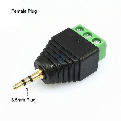 maschio Jack Female Plug della cuffia stereo 3-Pole di 3.5mm audio all'adattatore del blocchetto terminali della vite
