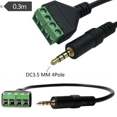 spina maschio della cuffia stereo 4-Pole di 3.5mm audio per avvitare per blocchetto terminali il cavo di espansione di adattatore