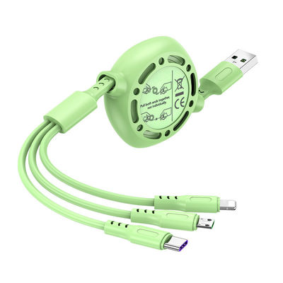 Il tipo rapido dati di USB della tassa del cavo 5A di C fa pagare il cavo liquido 20cm - 100cm estraibili del silicone