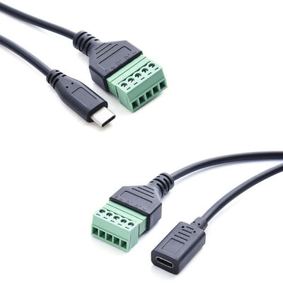 Tipo-c 3,1 cavo femminile 30cm di espansione di adattatore dei terminali di vite del perno di Jack To 5 del maschio di USB