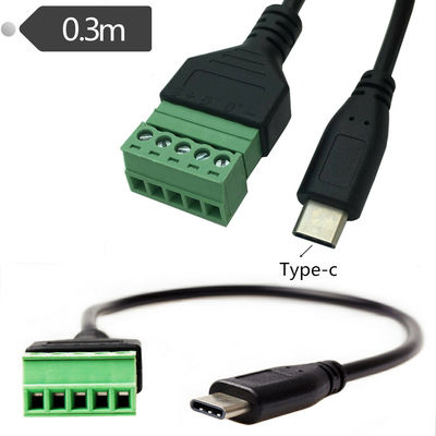 Tipo-c 3,1 cavo femminile 30cm di espansione di adattatore dei terminali di vite del perno di Jack To 5 del maschio di USB
