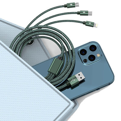 il tipo veloce cavo di USB del cavo della tassa 3-in-1 della tassa di 5 dati di amp di C ha intrecciato il cavo del tessuto