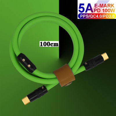 tipo palladio 100W di 6mm O.D USB 3,1 del cavo della tassa di C che addebita gli Smart Phone delle compresse dei computer portatili
