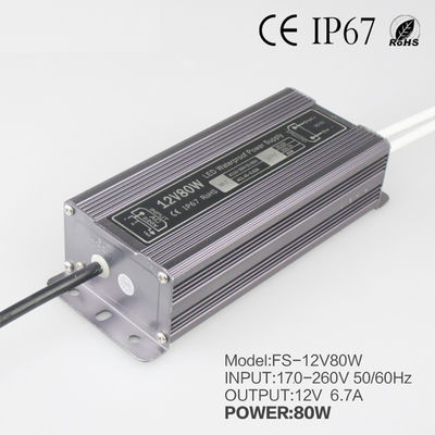 La CC 12V 80W che accende il driver impermeabile Power Supply IP67 del trasformatore LED ha introdotto l'adattatore di AC170-250V per la striscia del LED