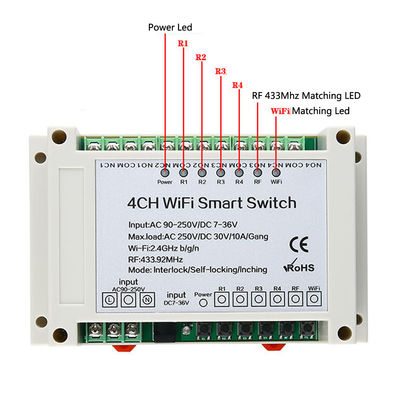 Commutatore astuto del relè di WiFi rf del telefono cellulare di 4 modi con controllo di Amazon Alexa Google Home Voice Remote