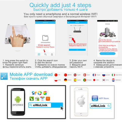 2 corredo telecomandato astuto di Amazon Alexa Google Homekit Temperature Humidity del commutatore del relè di modo 30A WiFi rf