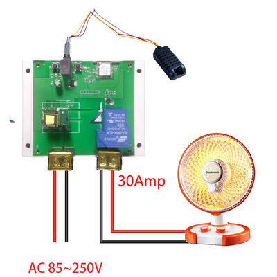2 corredo telecomandato astuto di Amazon Alexa Google Homekit Temperature Humidity del commutatore del relè di modo 30A WiFi rf