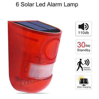 Lampada rossa dell'allarme solare del sensore di moto che avverte luce sana impermeabile per il magazzino dell'azienda agricola del giardino