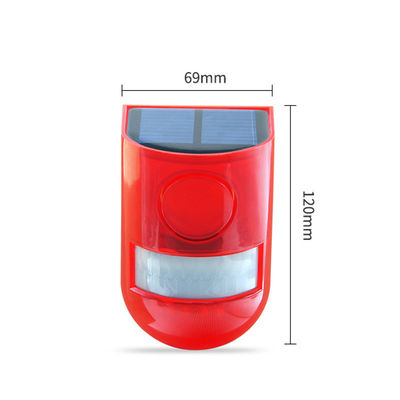 Lampada rossa dell'allarme solare del sensore di moto che avverte luce sana impermeabile per il magazzino dell'azienda agricola del giardino
