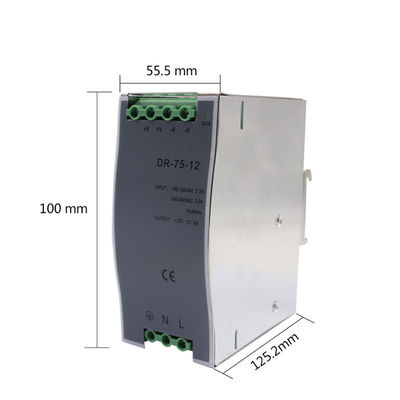 Alimentazione elettrica di modo di commutazione della ferrovia di baccano dell'uscita di CC di DR-120-24 75W 24V 5A
